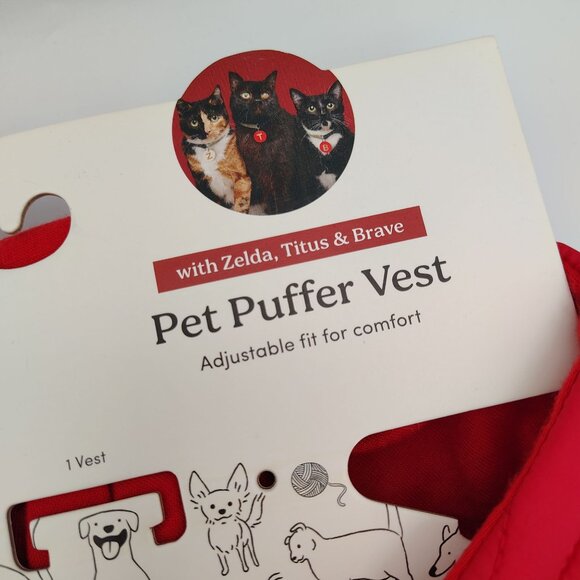 Pet Puffer Vest Size Small Cuddle Collab Red Cat Shih Tzu Bichon Frise Kitty - Picture 6 of 12